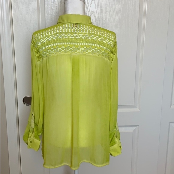 Chico’s Long Sleeve Sheer Embroidered Top #44 - Picture 2 of 5